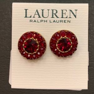 Ralph Lauren Ruby Jeweled Earrings. NWT. Stunning!